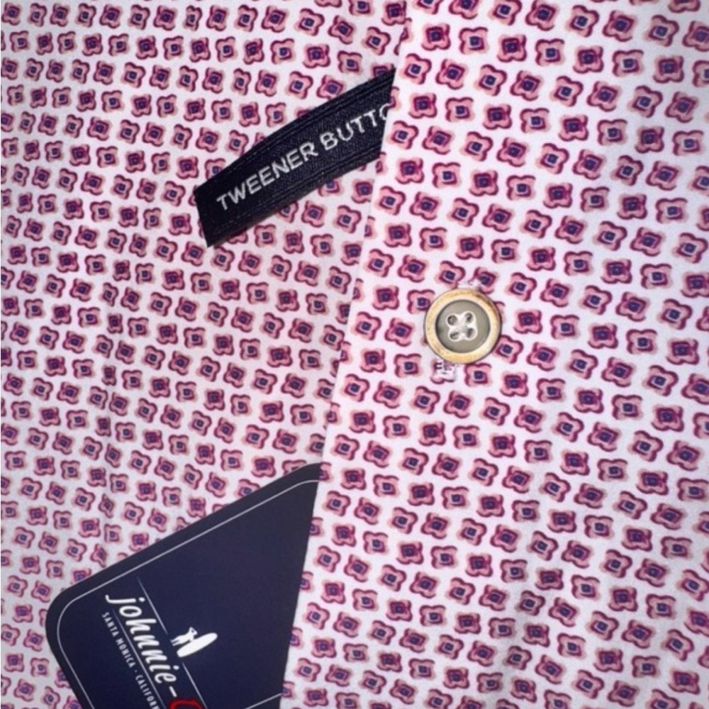 NWT Johnnie-O Caspian Hangin' Out Abstract Short Sleeve Button Shirt L - Picture 7 of 11